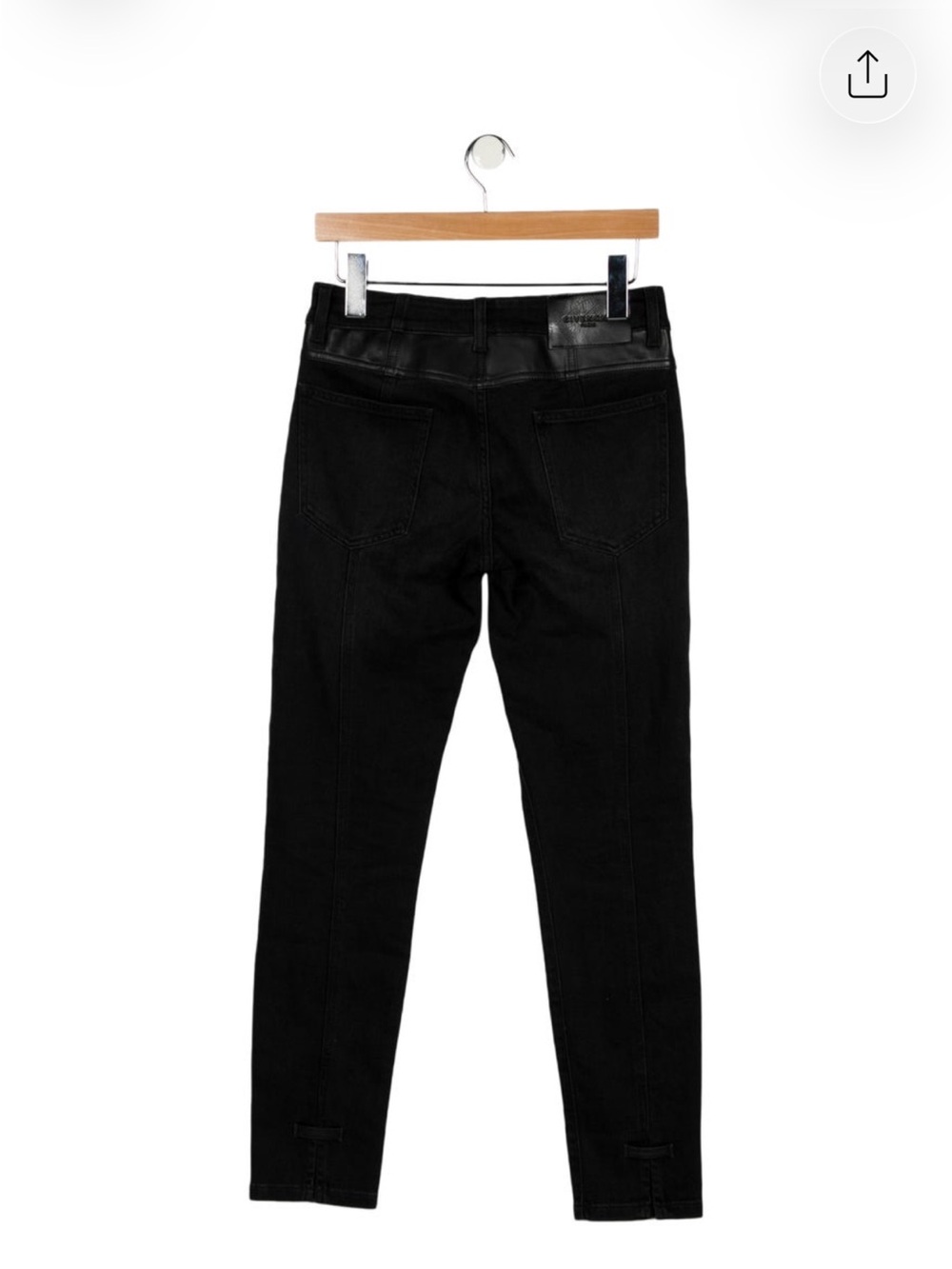 GIVENCHY Chic  Black  Skinny Jeans with leather details. Size: US4, FR36